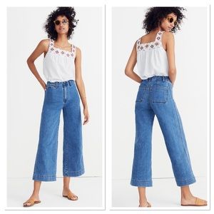 Madewell Rosalie Wash Emmett Wide Leg Crop Jean 28
